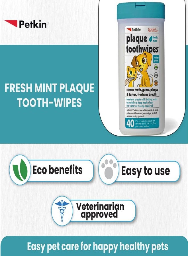 بيتكين مناديل بيتكين لتنظيف أسنان الحيوانات الأليفة - مناديل تنظيف أسنان الكلاب والقطط | نفس منعش، تحكم في الجير، نظافة فم سهلة - 40 منديلًا - Image 5